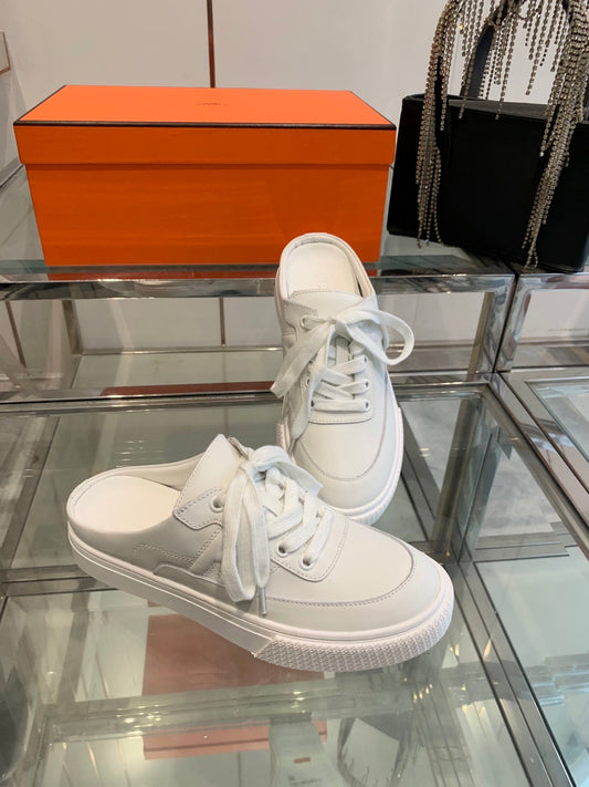 HM Keep Sneaker White Canvas Calfskin 291840