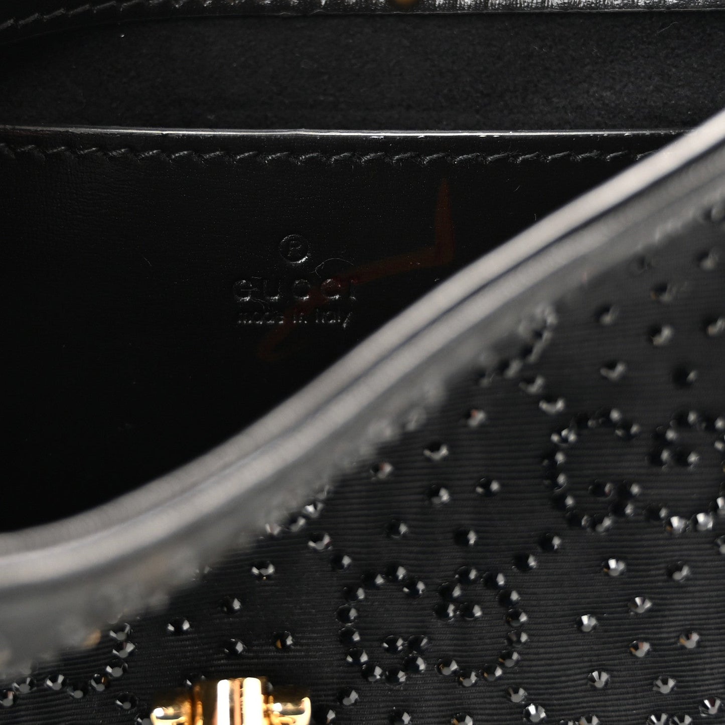 New Canvas Charisma Calfskin Crystal GG Monogram Mini Jackie 1961 Hobo Black