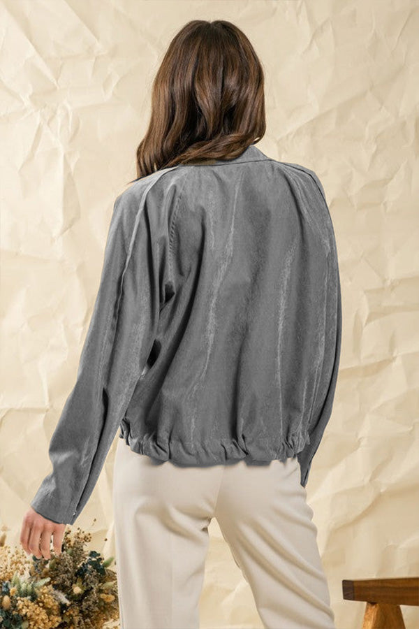 Chaqueta midi de dos bolsillos con múltiples botones y solapa de cuadros cepillados