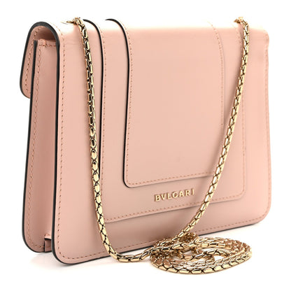 Calfskin Small Serpenti Forever Snake Strap Crossbody Bag Light Pink