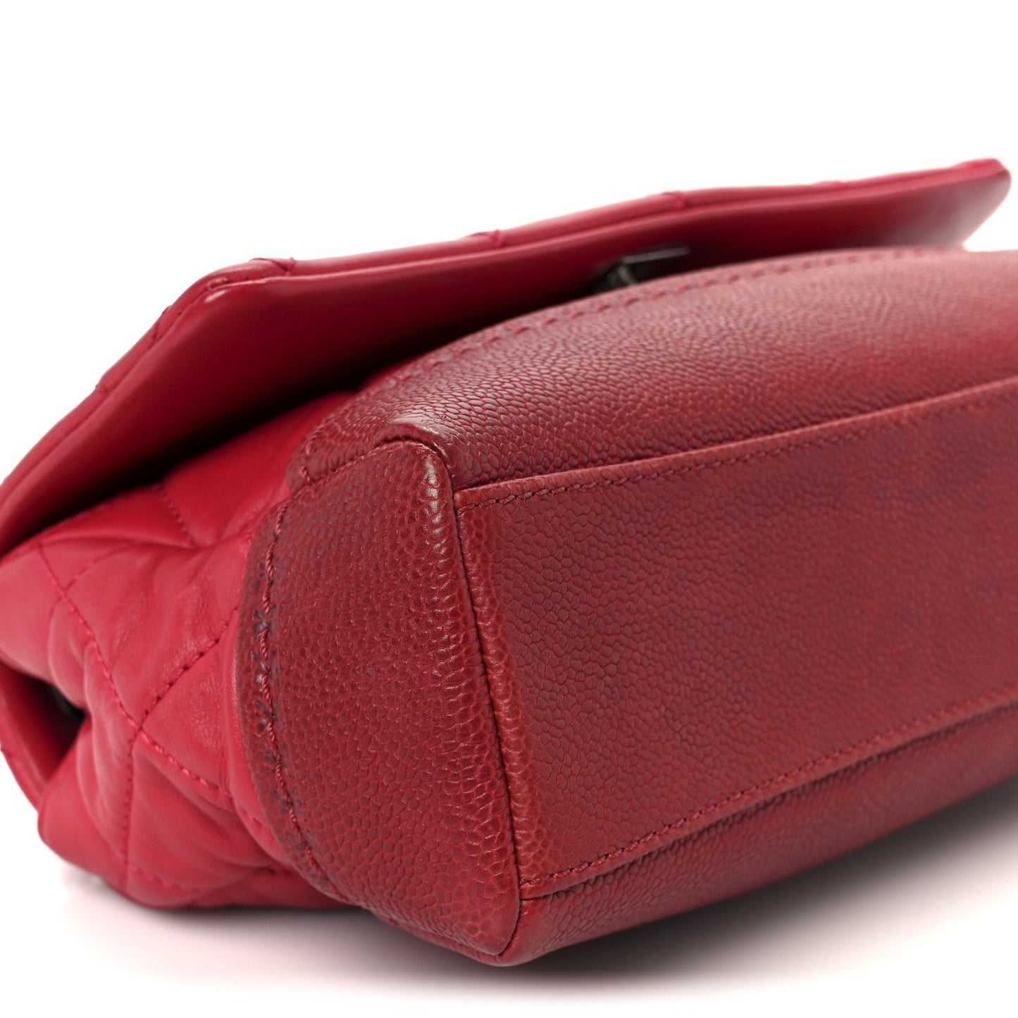 Caviar Lambskin Quilted Bi Coco Flap Red
