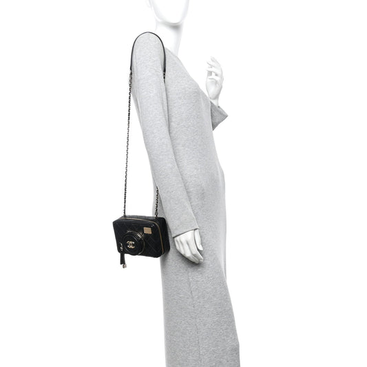 Lambskin Quilted Coco Click Bag Black