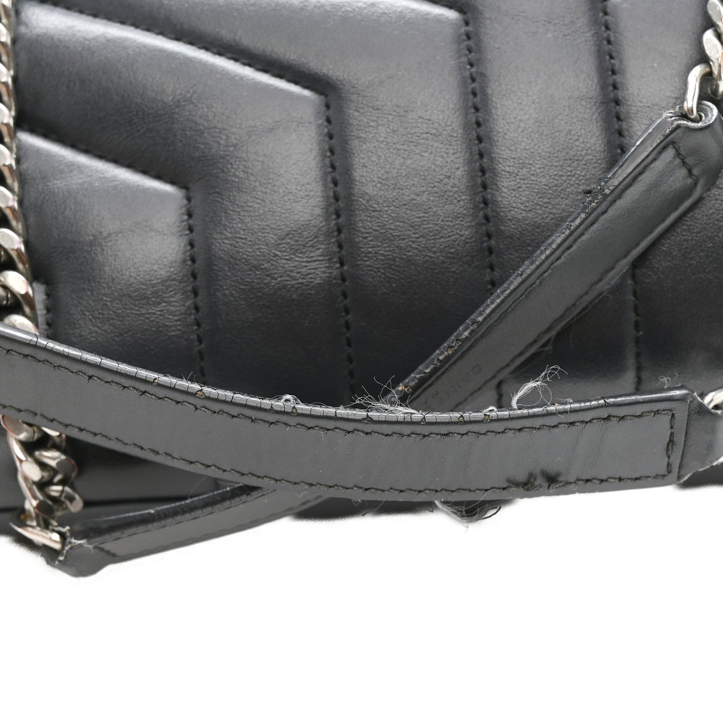Calfskin Y Quilted Monogram Medium Loulou Chain Satchel Storm