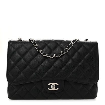 Caviar Quilted Jumbo Single Flap Black