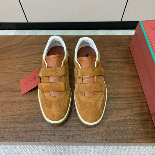 LP Kid's Tennis Walk Sneaker Camel Suede Calfskin 585746