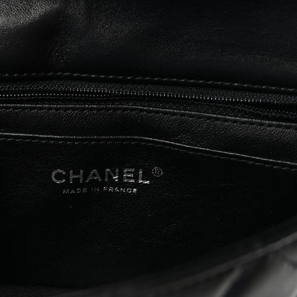Lambskin Quilted Mini Rectangular Flap Black