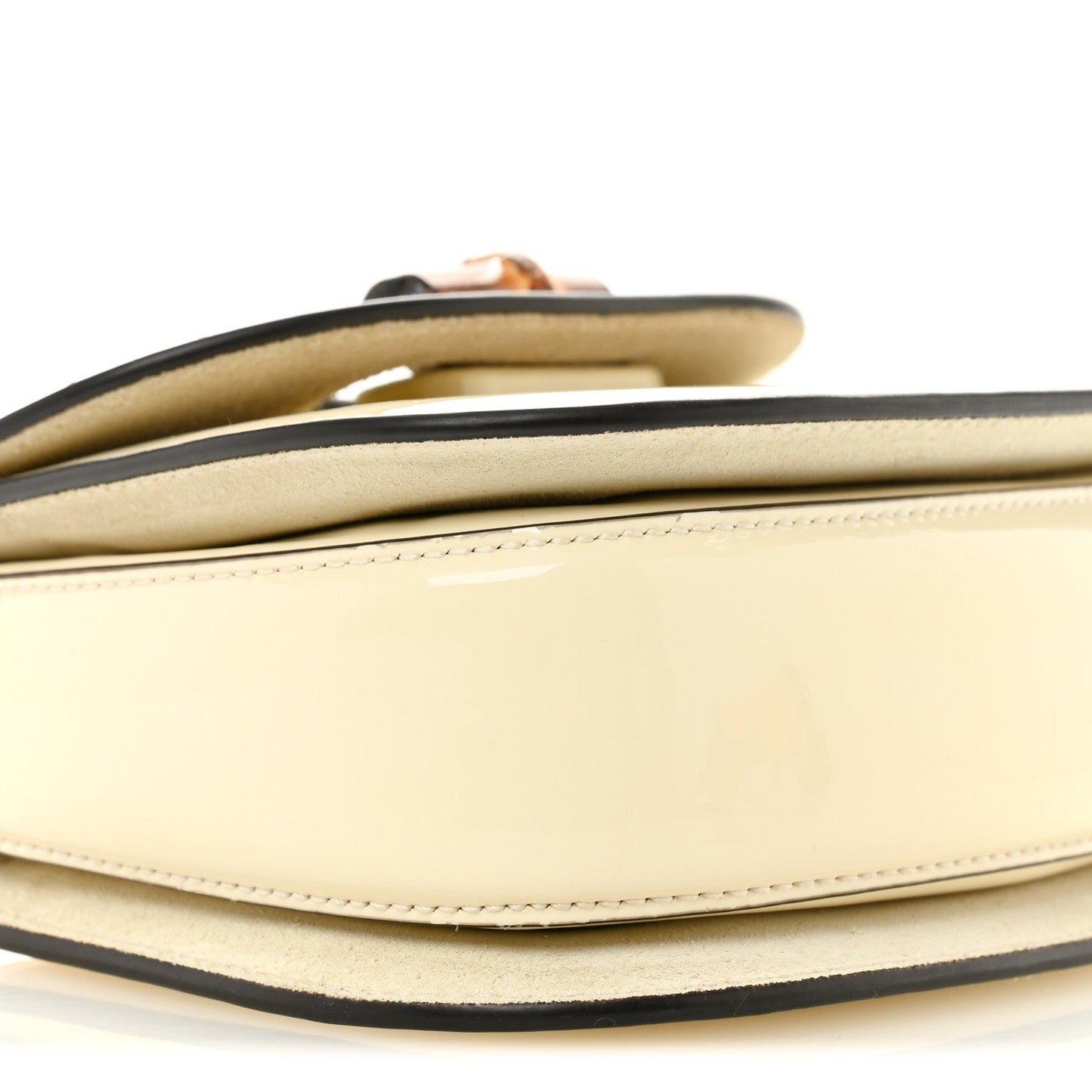 Patent Crystal Mini Bamboo 1947 Top Handle Chain Bag White