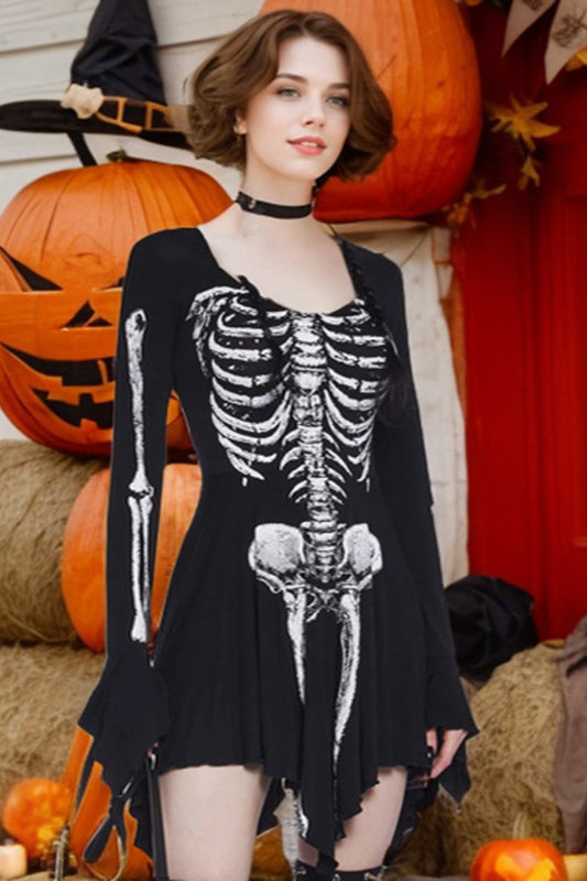 Masquerade Skull Graphic Mini Dress