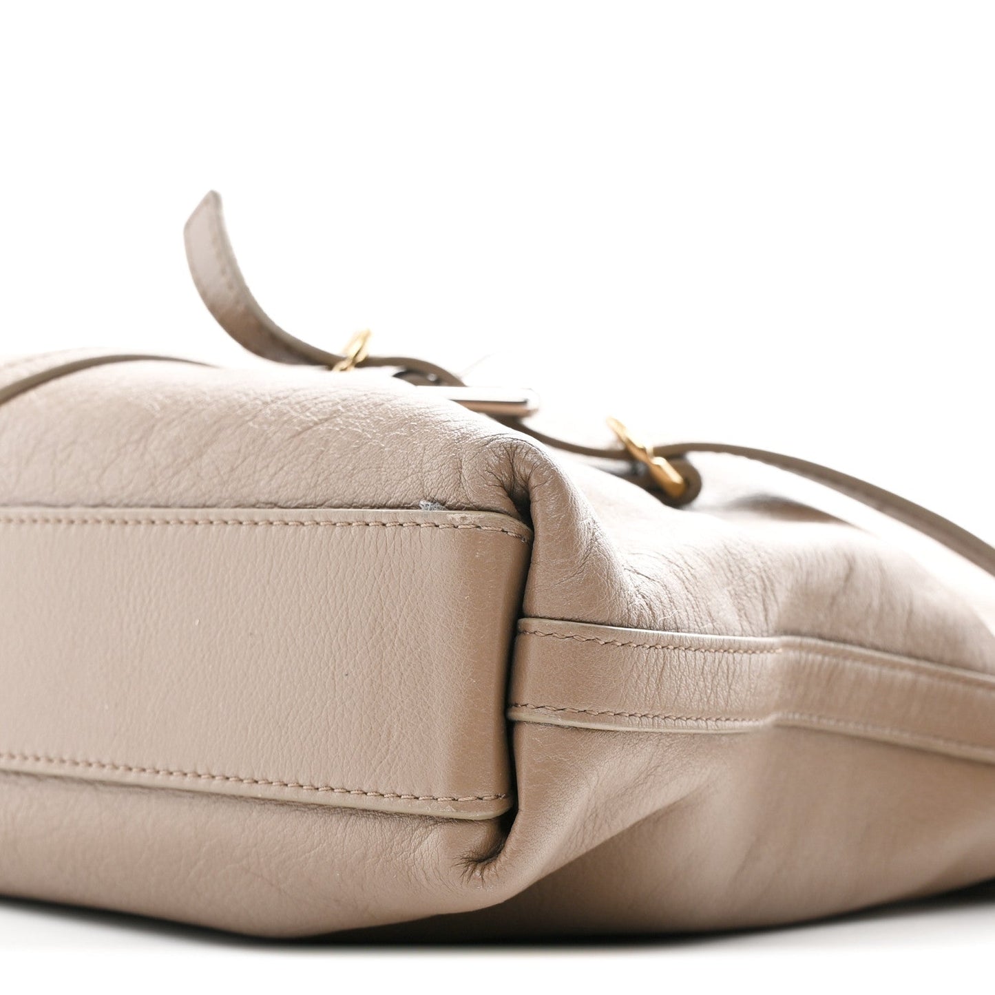 Tumbled Calfskin Medium Voyou Bag Taupe