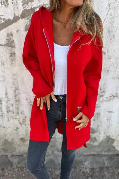 Abrigo casual de color liso para mujer