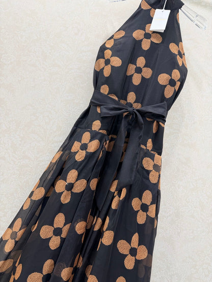 Zimmermann French Couture Floral Gown Black Cotton 347347