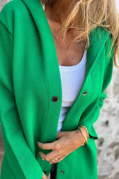 Abrigo casual de color liso para mujer