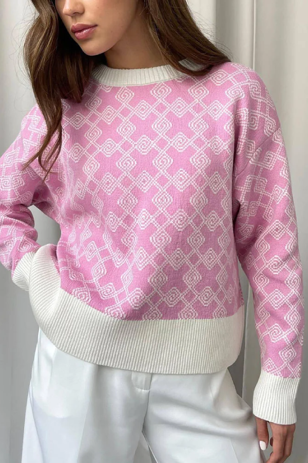 Suéter jacquard chic y de tendencia 