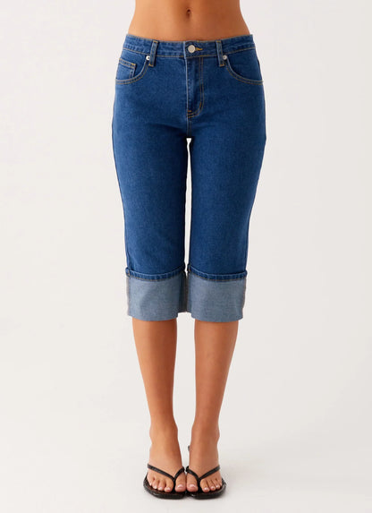 Saylor Denim Capri Jeans - Indigo