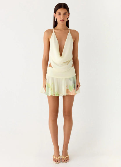 Sweet Charm Cowl Neck Top - Spring Meadow