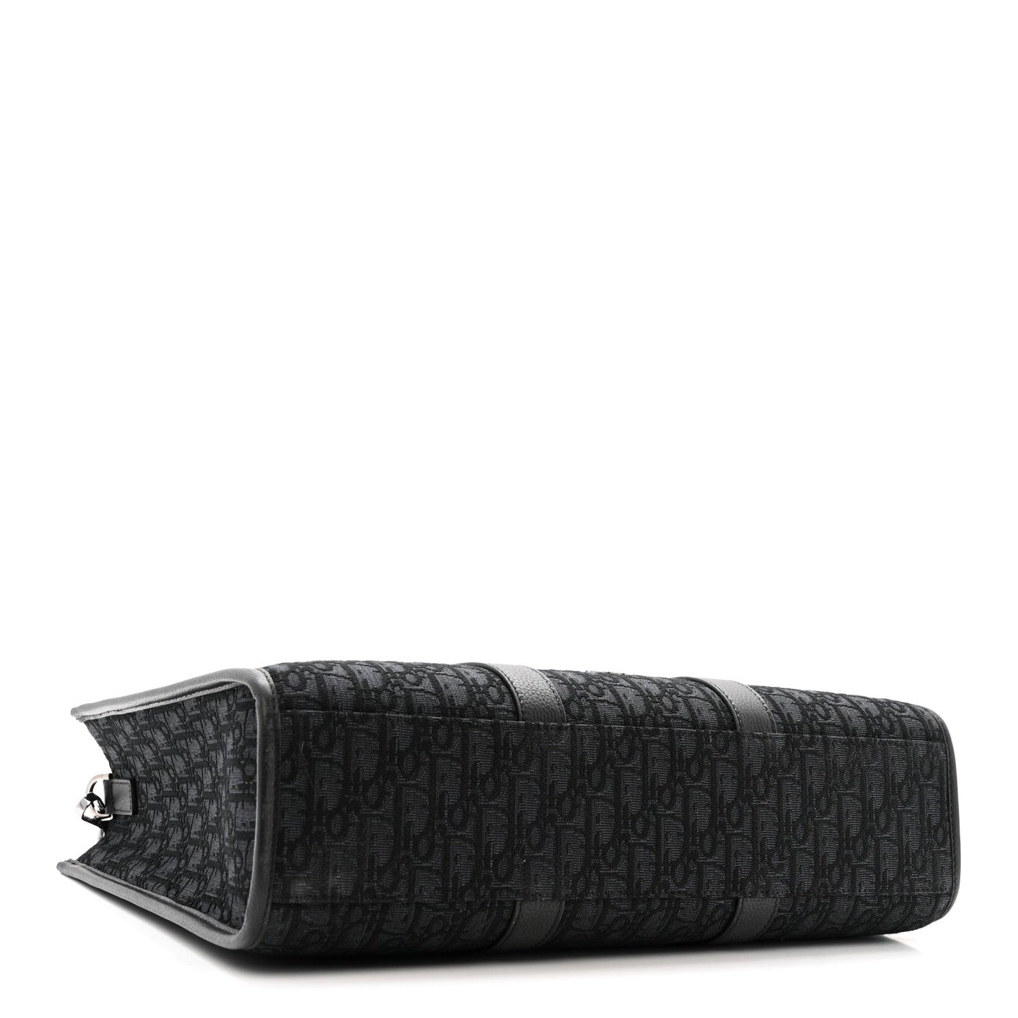 Oblique Grained Calfskin East West Tote Black