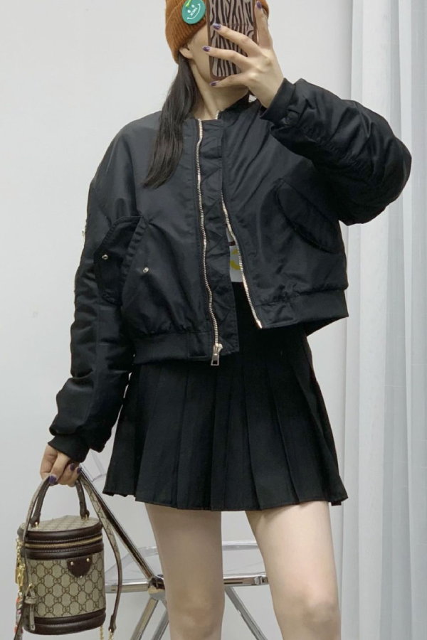 Chaqueta de piloto informal de algodón suelta 