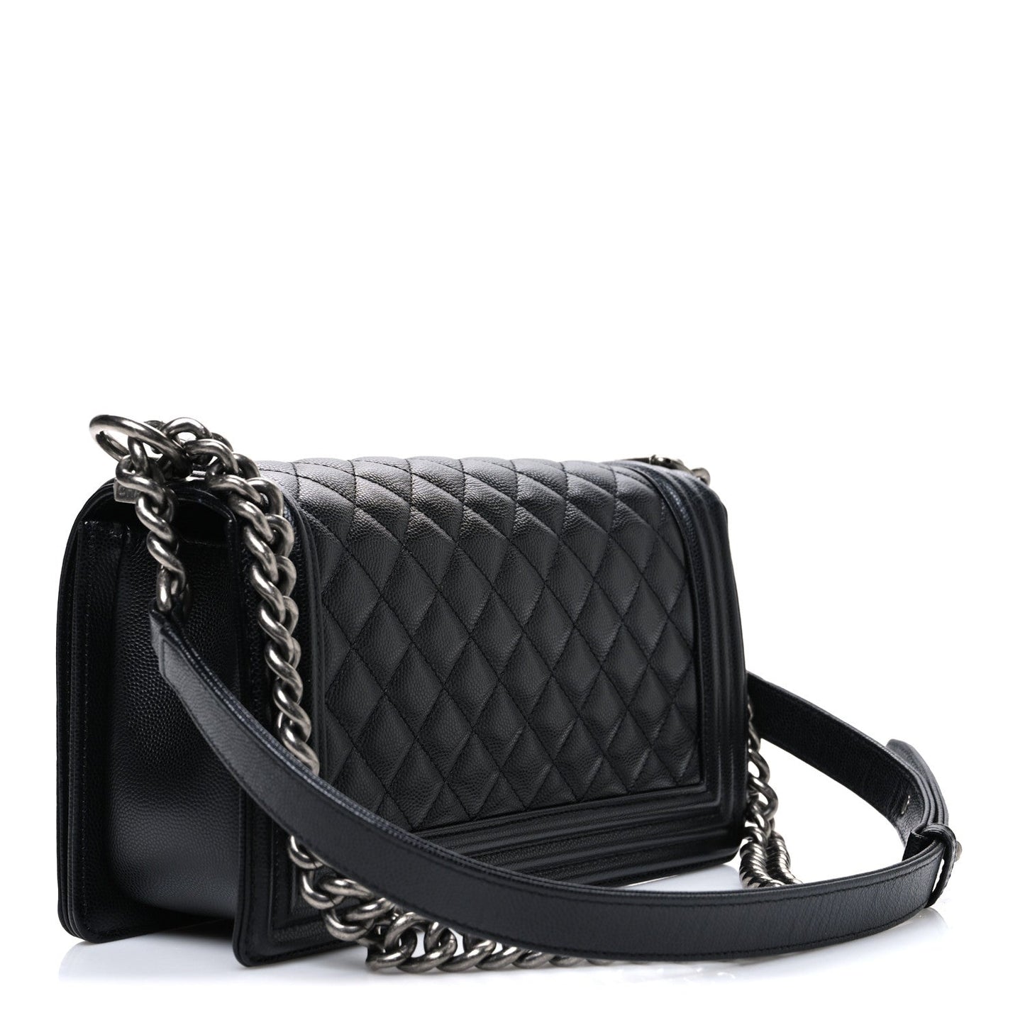Caviar Quilted Medium Boy Flap Black