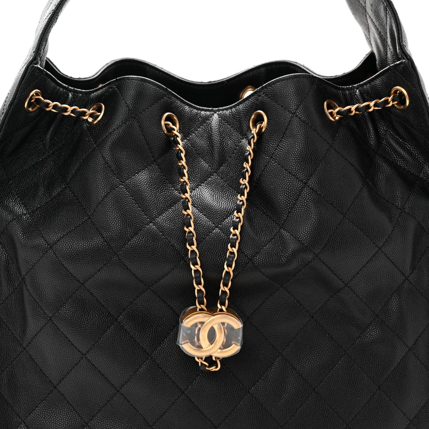 Caviar Quilted Medium Chanel 25 Handbag Black