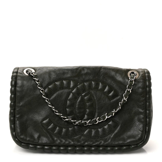 Calfskin Medium On the Bund Flap Dark Khaki