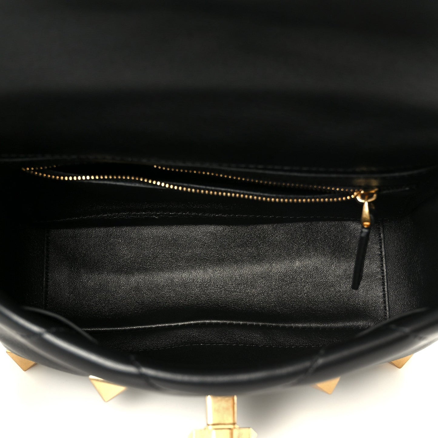 Nappa Medium Roman Stud Shoulder Bag Black