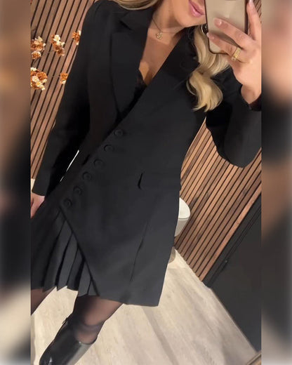 Reese™ | Long-Sleeved Pleated Dress
