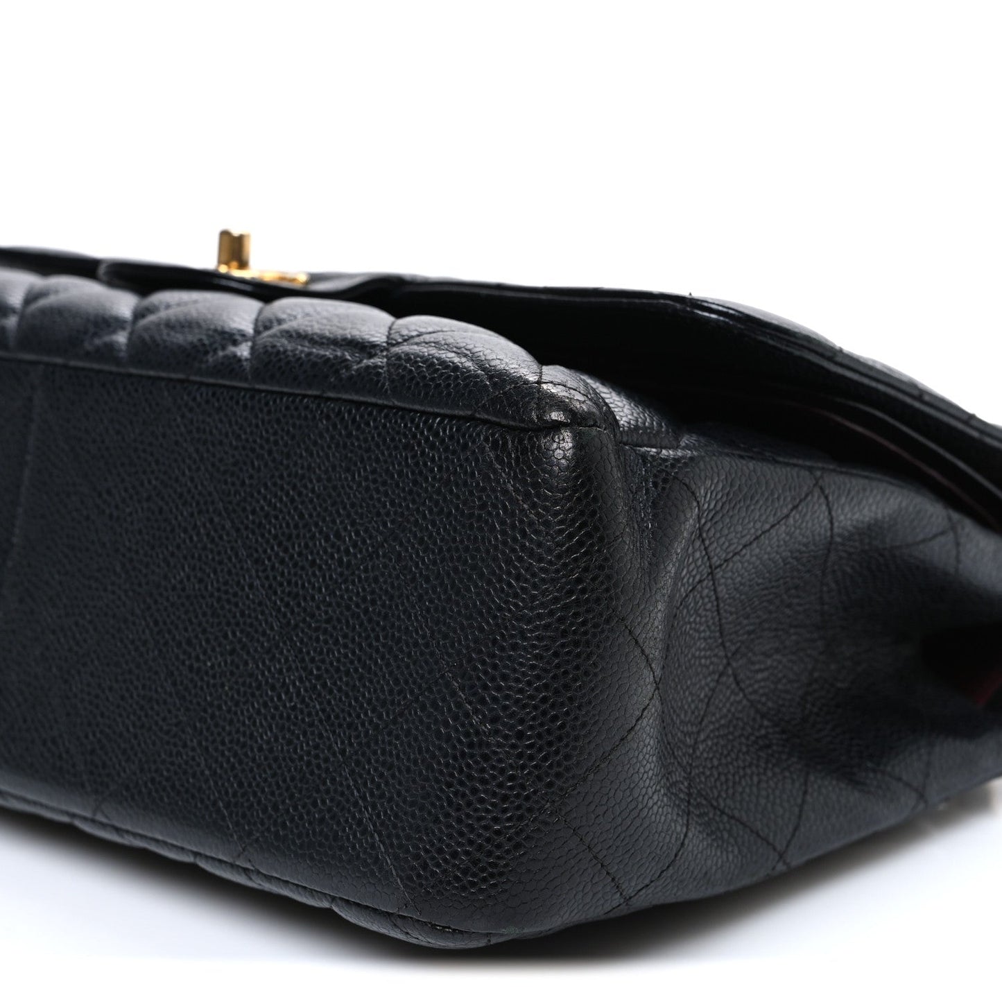 Caviar Quilted Jumbo Double Flap Black
