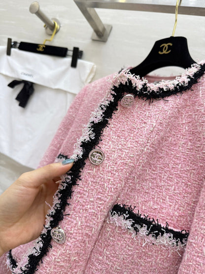 CC 25 Salzburg Wool Soft Tweed Braided Pink Jacket