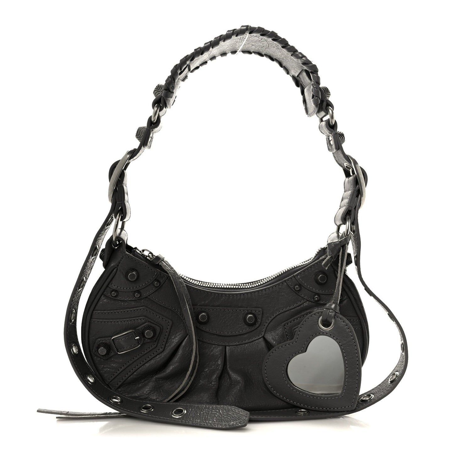 Agneau Arena Le Cagole Shoulder Bag XS Dark Grey