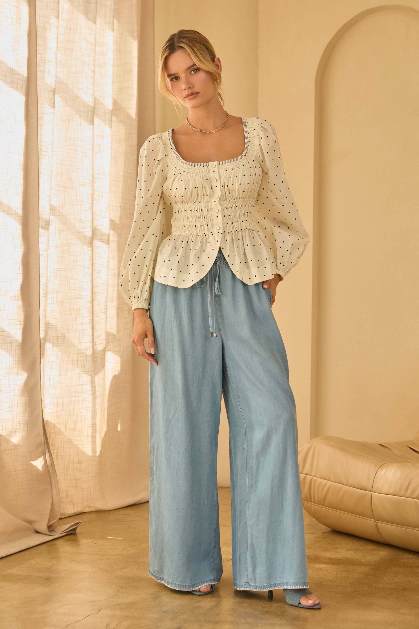 Poplin Peplum Top