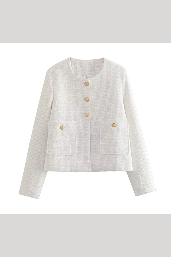 Chaqueta casual con textura de color sólido