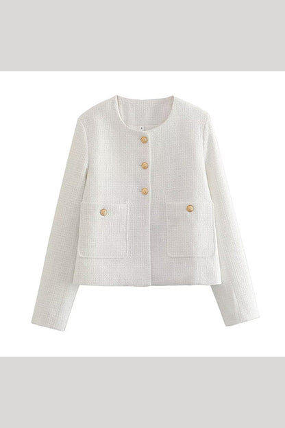 Chaqueta casual con textura de color sólido
