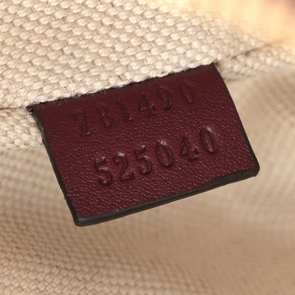 GG Supreme Monogram Textured Dollar Calfskin Web Super Mini Ophidia Top Handle Bowler Bag Rosso Ancora