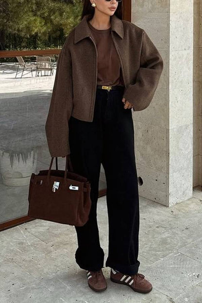 Chaqueta de solapa versátil de moda