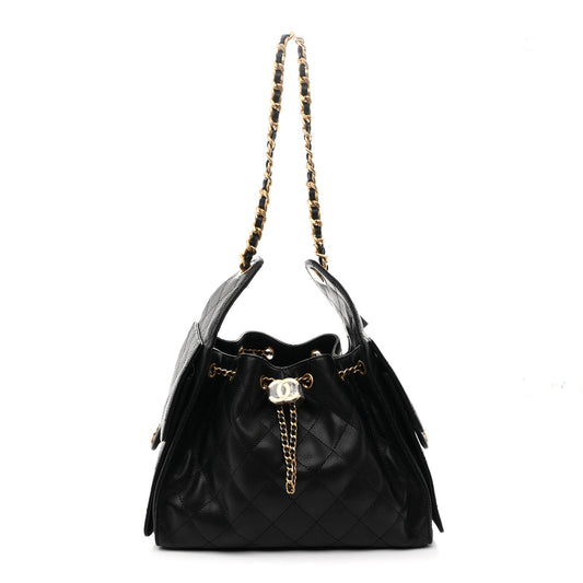 Caviar Quilted Small Chanel 25 Handbag Black