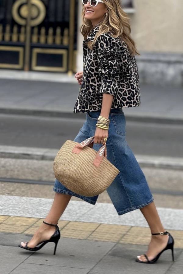 Chaqueta corta de leopardo Marion
