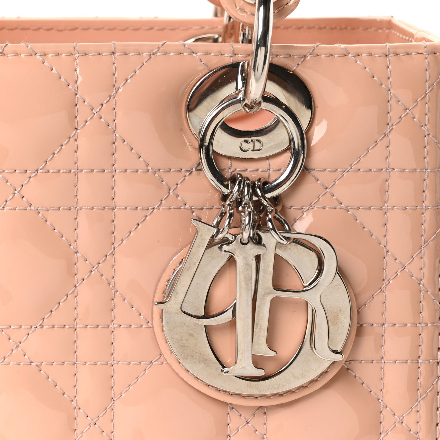 Patent Cannage Medium Lady Dior Light Pink