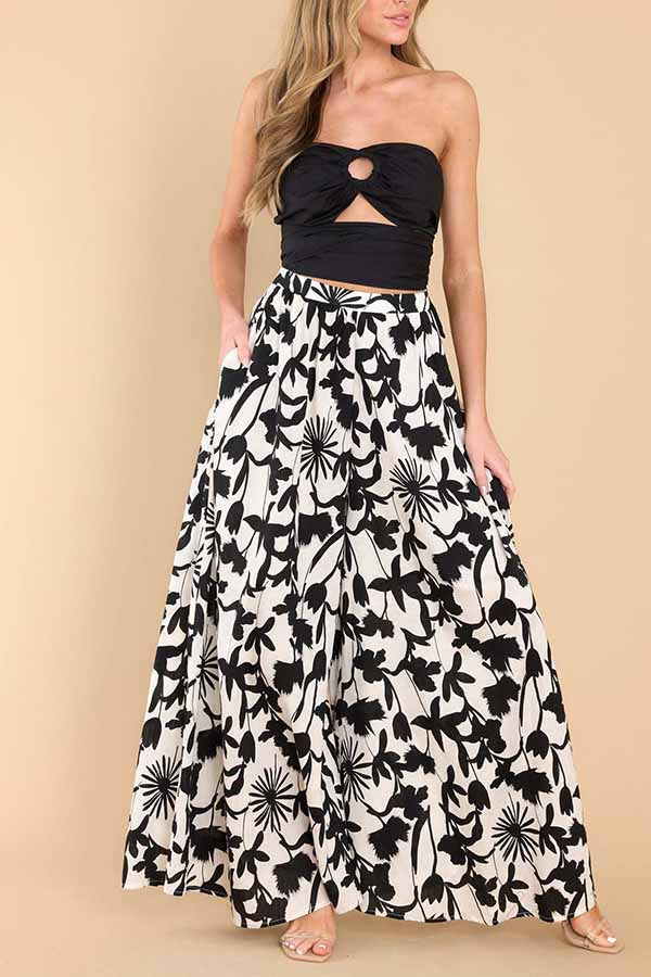 Culottes elásticos de tiro alto y pierna ancha