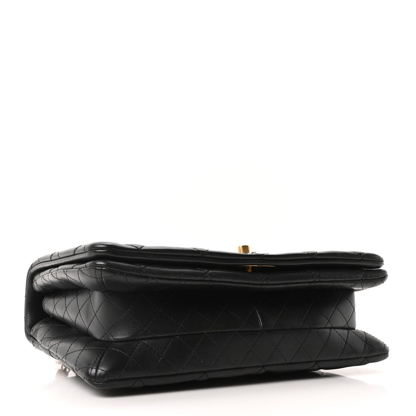 Lambskin Quilted On And On Medium Chain Flap Black
