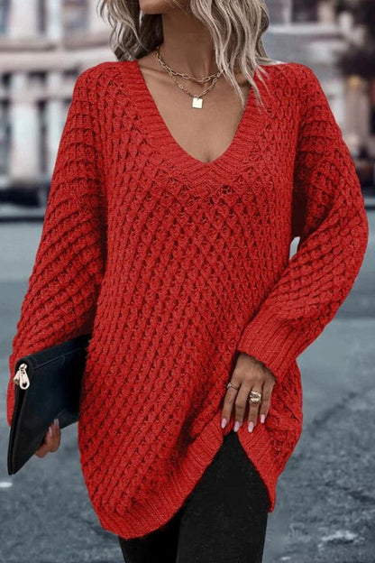 Suéter oversize de algodón con hombros caídos y unicolor