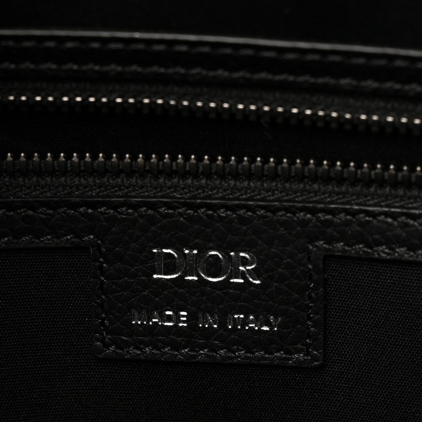 Oblique Grained Calfskin East West Tote Black