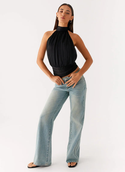 Willow Chiffon Top - Black