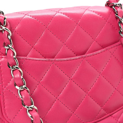 Lambskin Quilted Mini Square Flap Dark Pink