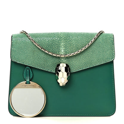 Galuchat Calfskin Serpenti Forever Crossbody Bag Green
