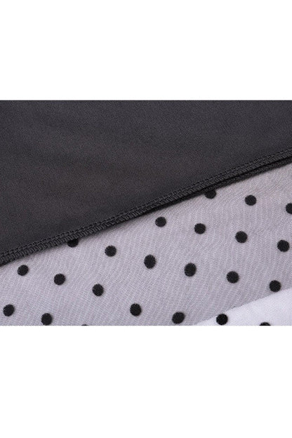Vestido princesa con falda de gasa de cintura alta y lunares