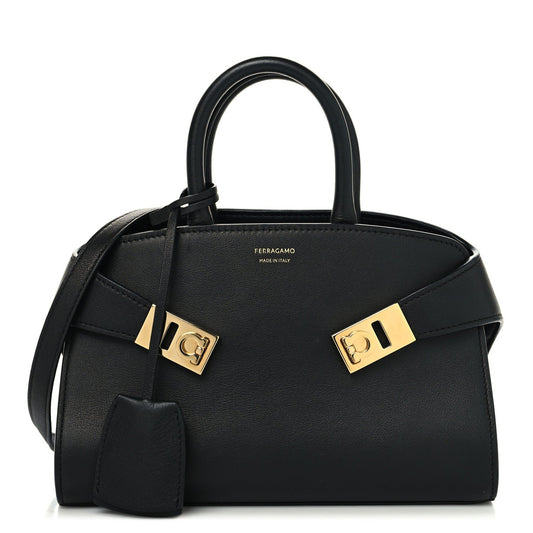 Calfskin Mini Hug Bag Black