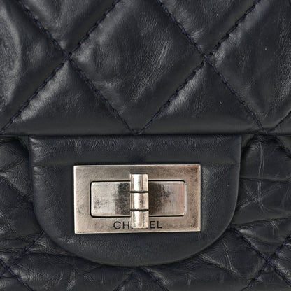 Aged Calfskin Quilted 2.55 Reissue 227 Flap Dark Blue