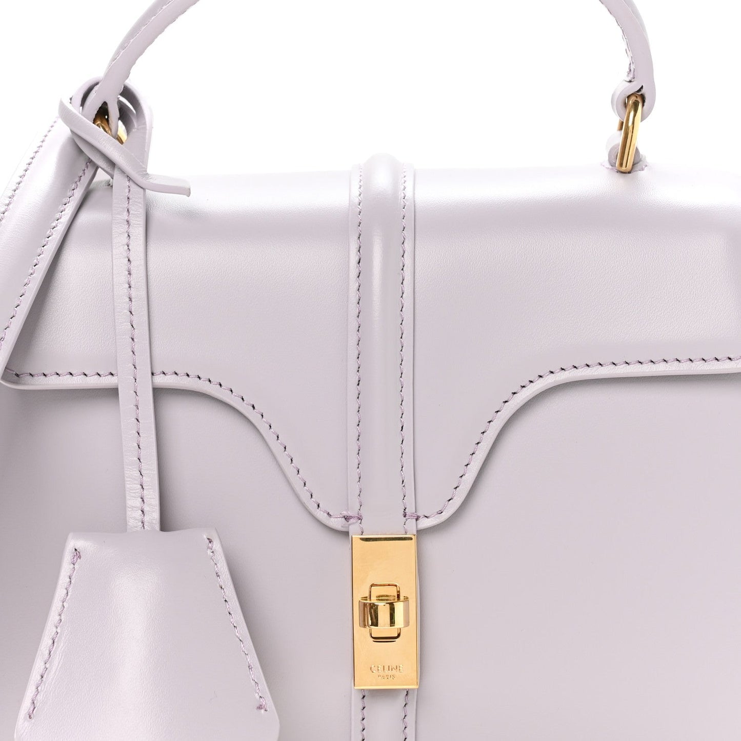 Satinated Calfskin Mini 16 Top Handle Bag Lilac
