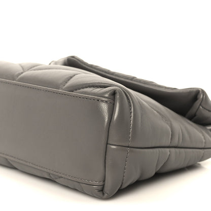 Lambskin Quilted Toy Loulou Puffer Monogram Chain Satchel Fog