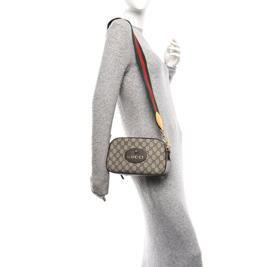 GG Supreme Monogram Web Neo Vintage Shoulder Bag Beige New Acero Crop